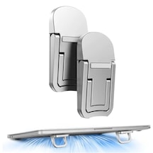 1 Çift Yapışkanlı Katlanabilir Laptop Standı Mini Notebook Yükseltici, Taşınabilir Kaymaz Laptop A