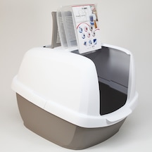 Imac Maddy Junior Üstü Açılabilen Kapalı Kedi Tuvaleti 57 x 43 x 41 CM Gri