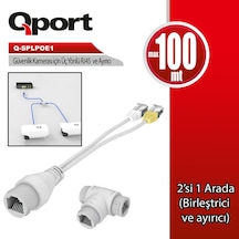 Q-port Q-splpoe1 Poe Splıtter 2-in-1 Ag Konnektoru+ 3 Yollu Rj45