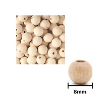 Ahşap Boncuk Sade Krem 1kg 8mm Yuvarlak
