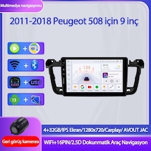 Otolas Peugeot 508 2011-2018 Yıl Uyumlu 9 Inç 4 Gb Ram 32 Gb Hafıza Multimedya Carplay Navigasyon Kamera 9"