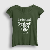 Presmono Kadın Wrath Lamb Of God T-shirt Haki