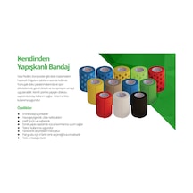 Kendinden Yapışkanlı Bandaj Koban Bandaj 5 Cm X 4,5 M Beyaz Renk 12 Adet