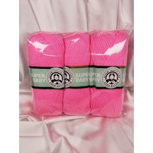 Super Baby Bebe Pembe El Örgü İpi Art No:1758 Nm:3.4 100gr. 340mt. 3 Adet - Renk: 040
