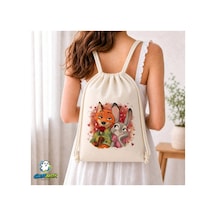 Ghostbastır Design Zootropolis Büzgülü Keten Çanta C378 Bej