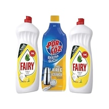 Fairy Sıvı Bulaşık Deterjanı 2 x 650 ML + Porçöz Pas ve Kireç Sökücü 1 L