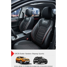Titanyum Serisi Lüks Keten Oto Koltuk Kılıfı - Dacia Sandero-stepway-duster Uyumlu Kırmızı