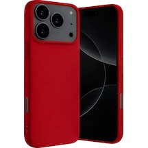 Apple iPhone  Uyumlu,  17 Pro Max Nano İçi Kadife Silikon - Kırmızı