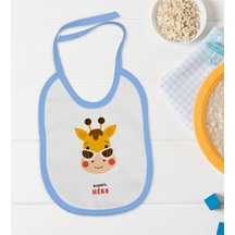 Bk Kids Super Hero Tasarımlı Mavi Bebek Mama Önlüğü Mavi