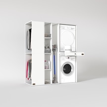 Kenzlife Çamaşır-Kurutma Makinesi Dolabı Ve Giysi Dolabı Çekmeceli Attar Sol Byz 187 160 60 Banyo Çok Renkli