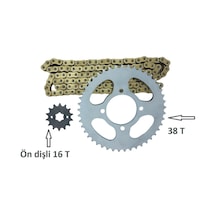 Honda Cbr 125 R Performans Zincir Dişli Takımı Arka 38t -ön 16t Oringli Gold Zincir 2011-18 Arasmoto