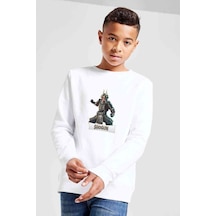 Tshirthane Shogun Fortnite Baskılı Unisex Çocuk Beyaz Sweatshirt Beyaz