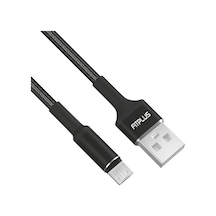 Fitplus Round Rs-101 Micro Usb Data/Şarj Kablosu 3A 1M Örgü Siyah