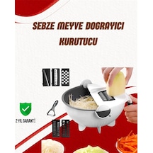 Mey İthalat Süzgeçli Çok Fonksiyonlu Döner Rende Ve Doğrayıcı Beyaz