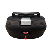Motosiklet Arka Çanta Sl-45 Litre Sırt Dayama Ve Üst Bagaj Full Set Siyah Reflektör Siyah