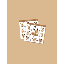 Eeve Pokemon Sticker Set Mat Kağıt 2 Adet