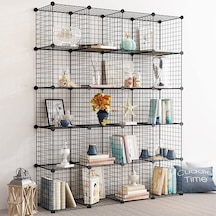 20 Bölmeli Çok Amaçlı Metal Tel Dolap Organizer Siyah