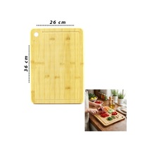 Lb 26x36x1.8cm Ahşap Bambu Kesim Panosu - Kesme Tahtası Çok Renkli
