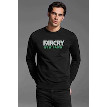 Far Cry New Dawn Logo Baskılı Siyah Erkek Örme Sweatshirt