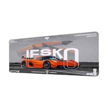 Koenigsegg Jesko Turuncu Spor Araba 40x90 Cm Oyuncu Mousepad Kaymaz Taban Büyük Boy