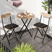 Minderli Bistro Takım Bahçe Masa Sandalye Yuvarlak Çam 1484 Akçaağaç Minderli Bistro Takım Bahçe Masa Sandalye Yuvarlak Çam 1484 Akçaağaç