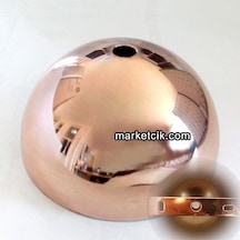 Avize. Abajur için Yuvarlak Bakır Metal Rozans 10 Cm. Tavan Askıl