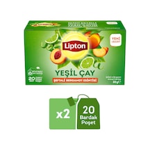Lipton Şeftali Ve Bergamot Aromalı Yeşil Çay 20li X 2 Adet