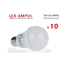 7W Enerji Tasarruflu Led Ampul 10 Adet