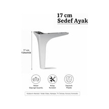 Sedef 17 Cm Krom Mobilya Kanepe Sehpa Tv Ünitesi Koltuk Ve Konsol Ayağı Krom