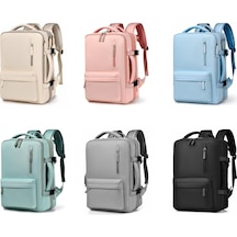 Sones Oumantu 8190 Usb Portlu Genişletilebilir Su Geçirmez Büyük Kapasiteli İş Seyahat Sırt Çantası Siyah