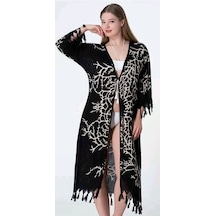 Sunsurf Tokat Taş Baskı Kaftan Pareo Siyah