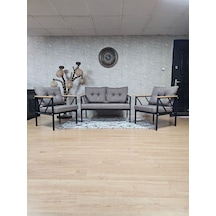 Siyah Boyalı Bahçe - Balkon - Mutfak Çay Seti Takımı Bahçe Koltuk 001