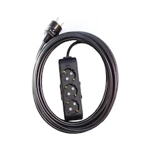 Viko 3'lü Topraklı Çocuk Korumalı Grup Priz Siyah 20 M