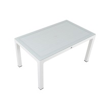 Mandella 90x150 Elit Rattan Masa Camlı Beyaz Diğer