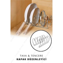 Tava Ve Tencere Kapağı Düzenleyici, Mutfak Dolabı Organizeri, 300 X 150 X 130 Mm Gri