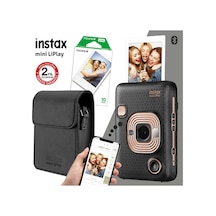 Fujifilm Instax Mini Liplay Hybrid Elegant Black Fotoğraf Makinesi + Çantalı Seti 3 Siyah