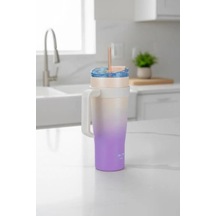 Horizon Pipetli Termos Bardak Pembe 1000ml B6839 Pembe
