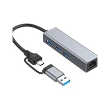 Gigabit Type-c To Ethernet Rj45 Çift Uçlu Usb-a To Rj45 Çevirici Kablolu İnternet Dönüştürücü 100 Mbps Macbook Uyumlu Notebook İle Uyumlu Tak Çalıştır Usb-c To Lan Adaptörü Tip-c Hc72q