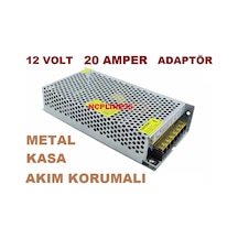 12 Volt 20 Amper Bakır Sargılı Voltaj Korumalı Trafo Adaptör