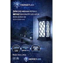24w Dış Mekan Petekli Beyaz Dekoratif Led Aplik Ecn-21354-64 Beyaz
