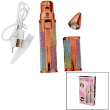 2ın1 Başlı - Simli - Ruj Model - Usb Şarjlı Yanak - Burun Tüy Alma Makinesi 4801