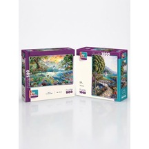 Renkli Yol Ve Hayvanlar Alemi İkili Set - 1000 + 500 Parça İkili Puzzle Seti