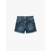 Koton Pamuklu Cepli Loose Fit Denim Şort Orta İndigo 6skg40044ad İndigo
