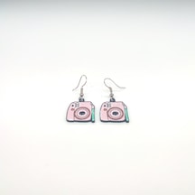 Tedz Collection Pembe Polaroid Pin Küpe Çok Renkli