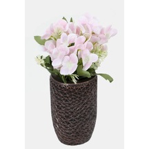 Lüx Beton Retro Tombul Vazoda Yapay Islak Ortana Tanzimi 25 Cm Pudra
