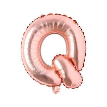 Q Harf Rose Gold Folyo Balon16 İnç 36 cm