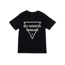 Stoned&Fame Gazapizm Heyecanı Yok Baskılı Unisex Siyah %100 Pamuk T-shirt SIYAH Siyah