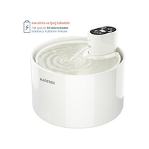 Haustier Wf03 Otomatik Kablosuz Kedi Su Pınarı, Sensörlü , Bataryalı , Ultra Sessiz, Seramik, 2,3lt Hazne