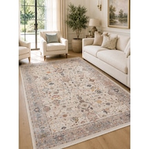 Eko Halı Pietra Pta 01 Cream Grey Sıcak Renk Tonlarını Etnik Desenlerle Buluşturan Yumuşak Tuşeli Salon Halısı Oturma Odası Halısı Mutfak Halısı Modern Makine Halısı Gri