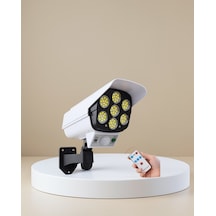 Güneş Enerjili Led Lamba, Kamera Görünümlü, 5-8 M Hareket Algılamalı, Beyaz Işık Çok Renkli